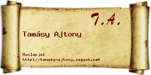 Tamásy Ajtony névjegykártya